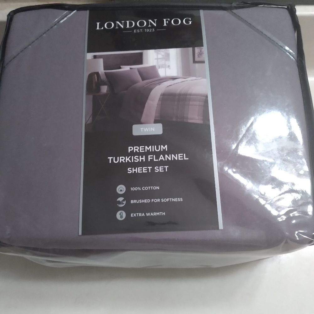 NEW LONDON FOG TURKISH FLANNEL SHEET SET